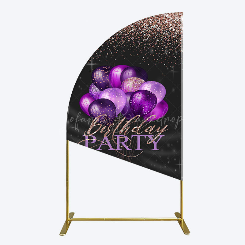 Lofaris Rose Gold Glitter Balloons Birthday Half Moon Arch Backdrop