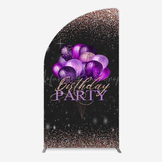 Lofaris Rose Gold Glitter Balloons Birthday Half Moon Arch Backdrop
