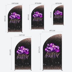 Lofaris Rose Gold Glitter Balloons Birthday Half Moon Arch Backdrop