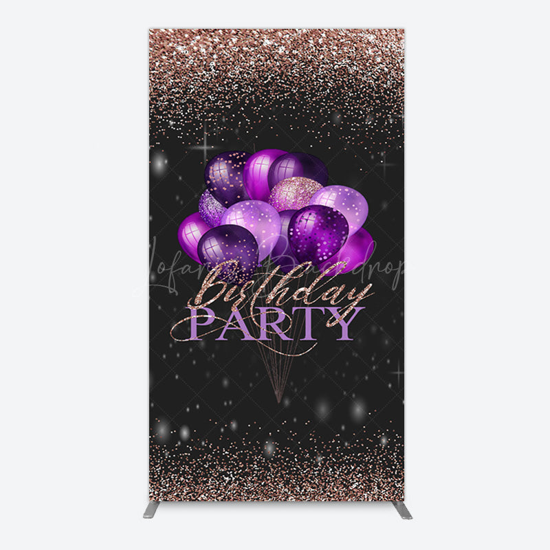 Lofaris Rose Gold Glitter Balloons Birthday Rectangle Backdrop