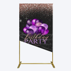Lofaris Rose Gold Glitter Balloons Birthday Rectangle Backdrop