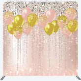 Lofaris Rose Gold Glitter Balloons Pillow Cover Backdrop