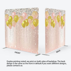 Lofaris Rose Gold Glitter Balloons Pillow Cover Backdrop