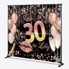 Lofaris Rose Gold Glitter Champagne 30th Birthday Custom Backdrop Elegant Party Celebration Decor