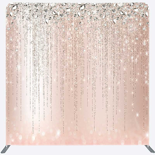 Lofaris Rose Gold Glitter Diamonds Tension Fabric Backdrop