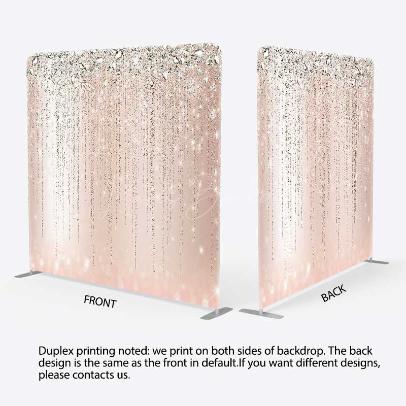 Lofaris Rose Gold Glitter Diamonds Tension Fabric Backdrop