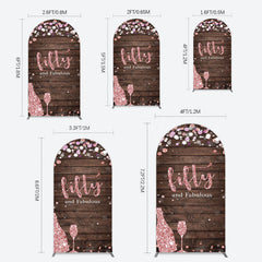 Lofaris Rose Gold Glitter Fifty Fabulous Wood Arch Backdrop