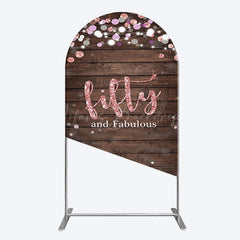 Lofaris Rose Gold Glitter Fifty Fabulous Wood Arch Backdrop
