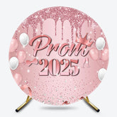 Lofaris Rose Gold Glitter Round Prom Graduation Party Backdrop