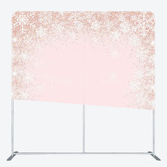 Lofaris Rose Gold Glitter Snowflake Winter Square Backdrop