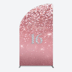 Lofaris Rose Gold Glitter Sweet 16 Birthday Arch Backdrop