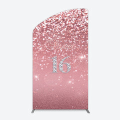Lofaris Rose Gold Glitter Sweet 16 Birthday Arch Backdrop