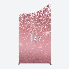 Lofaris Rose Gold Glitter Sweet 16 Birthday Arch Backdrop