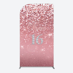 Lofaris Rose Gold Glitter Sweet 16 Birthday Arch Backdrop