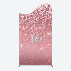 Lofaris Rose Gold Glitter Sweet 16 Birthday Arch Backdrop
