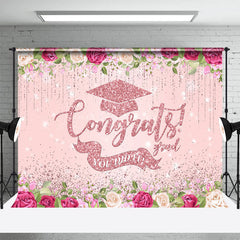 Lofaris Rose Gold Glitter You Did It Congrats Grad Backdrop