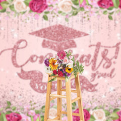 Lofaris Rose Gold Glitter You Did It Congrats Grad Backdrop