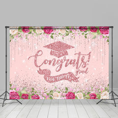 Lofaris Rose Gold Glitter You Did It Congrats Grad Backdrop