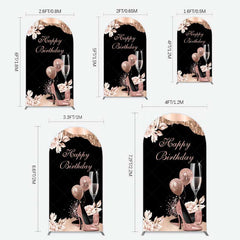 Lofaris Rose Gold High Heels Happy Birthday Arch Backdrop