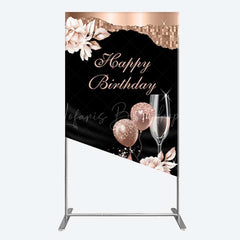 Lofaris Rose Gold High Heels Happy Birthday Rectangle Backdrop