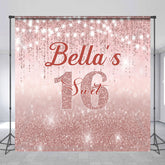 Lofaris Rose Gold Lighted Custom Name Sweet 16 Backdrop