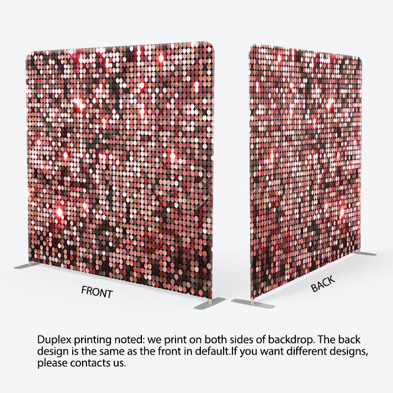 Lofaris Rose Gold Sequins Glitter Square Tension Backdrop