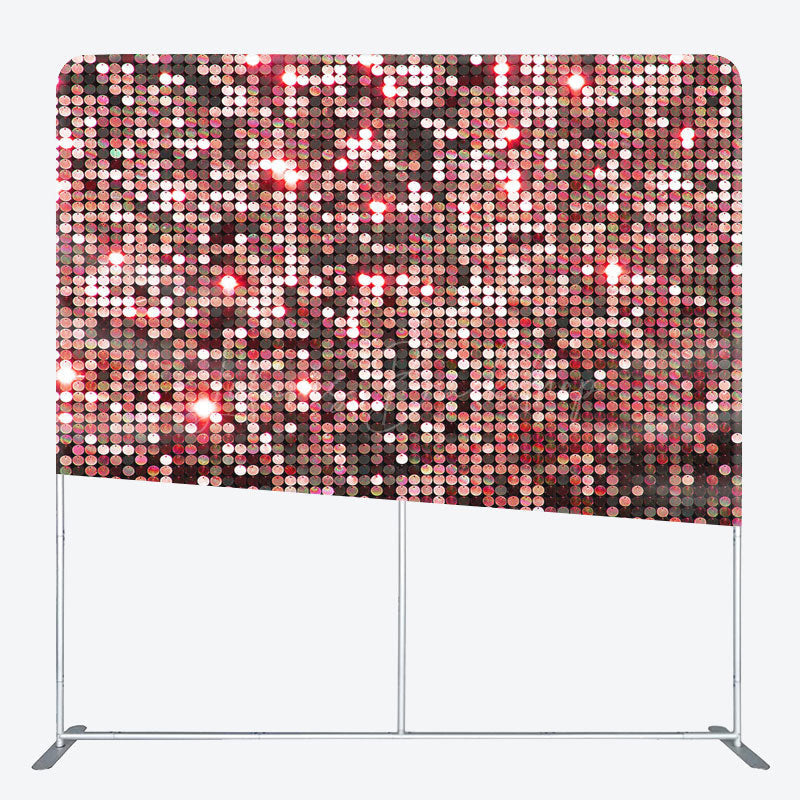 Lofaris Rose Gold Sequins Glitter Square Tension Backdrop