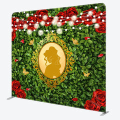 Lofaris Rose Greenery Princess Mirror Pillow Case Backdrop