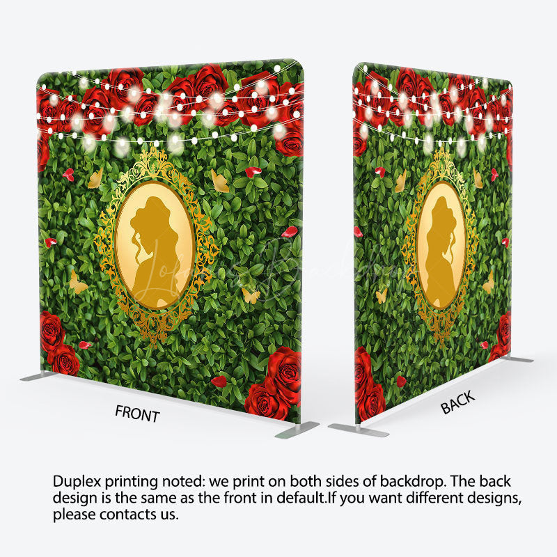 Lofaris Rose Greenery Princess Mirror Pillow Case Backdrop