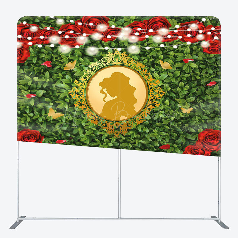 Lofaris Rose Greenery Princess Mirror Pillow Case Backdrop