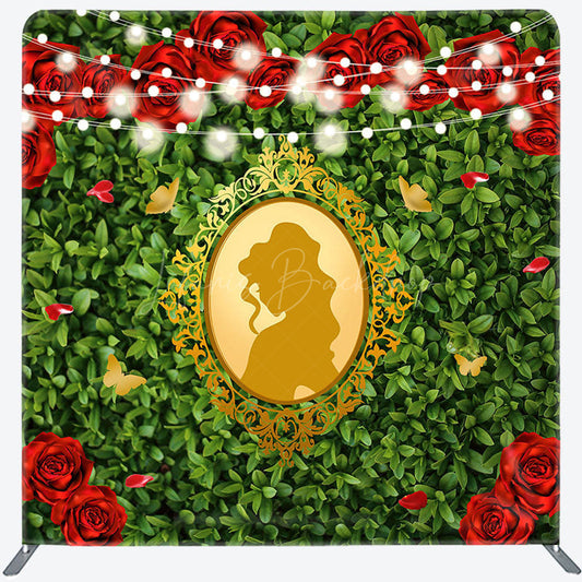 Lofaris Rose Greenery Princess Mirror Pillow Case Backdrop