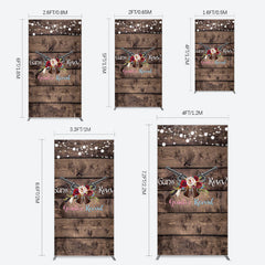 Lofaris Rose Guns Wooden Gender Reveal Rectangle Backdrop