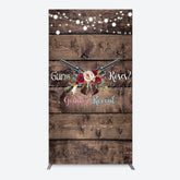 Lofaris Rose Guns Wooden Gender Reveal Rectangle Backdrop