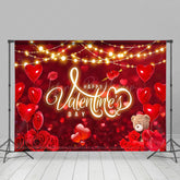 Lofaris Rose Hearts Balloon Lighted Valentines Day Backdrop