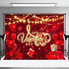 Lofaris Rose Hearts Balloon Lighted Valentines Day Backdrop
