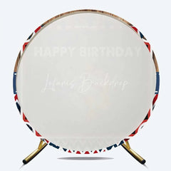 Lofaris Round Backdrop Baseball Happy Birthday Fire and Water Splash Sports Circle Cover