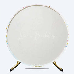Lofaris Round Backdrop for Gender Reveal Cute Elephant and Pink Blue Heart Balloons What Will Baby Be Party Background