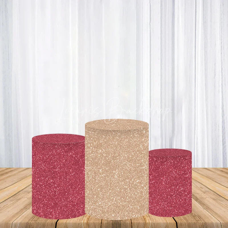 Lofaris Round Backdrop Pink Glitter Feliz Natal Cover Rose Gold Sparkle Christmas Tree Circle Background Holiday Party Prop