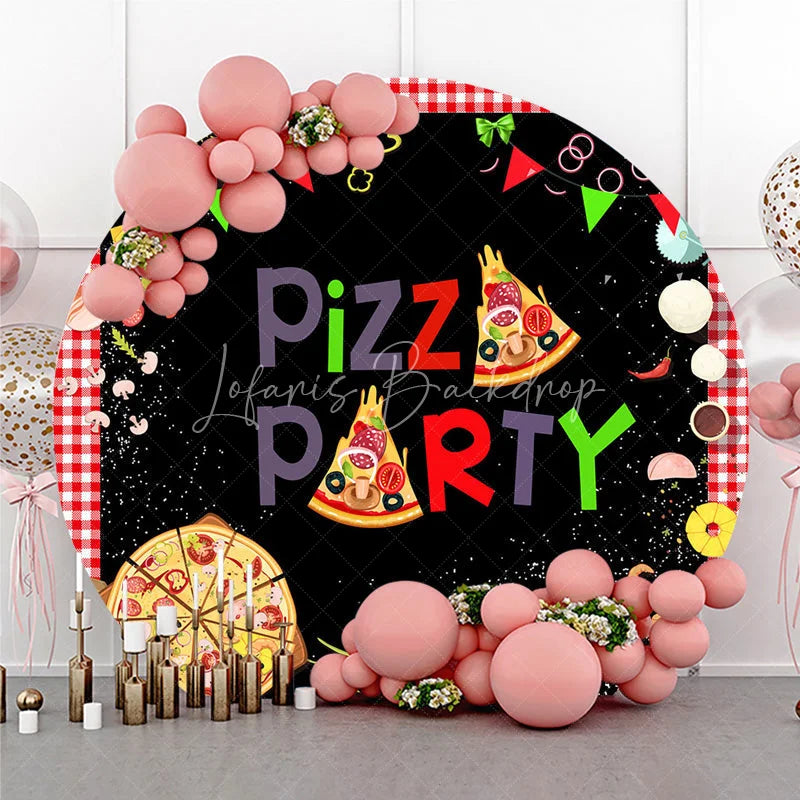 Lofaris Round Backdrop Pizza Party Theme Birthday Italian Food Cooking Chalkboard Circle Cover