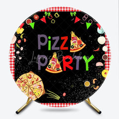 Lofaris Round Backdrop Pizza Party Theme Birthday Italian Food Cooking Chalkboard Circle Cover