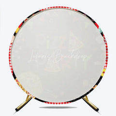 Lofaris Round Backdrop Pizza Party Theme Birthday Italian Food Cooking Chalkboard Circle Cover