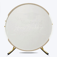 Lofaris Round Backdrop She Mastered It Graduation Party 2026 Background Class of Celebration Decorations