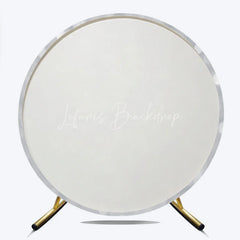 Lofaris Round Backdrop Silver Bokeh Glitter Spots Abstract White Shining Dots Circle Cover