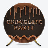 Lofaris Round Dark Brown Melted Chocolate Party Backdrop