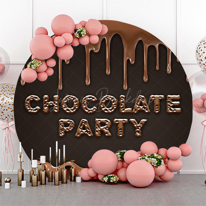 Lofaris Round Dark Brown Melted Chocolate Party Backdrop