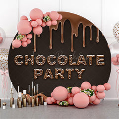 Lofaris Round Dark Brown Melted Chocolate Party Backdrop