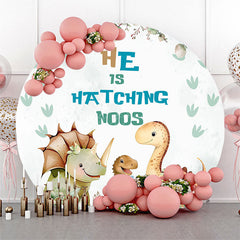 Lofaris Round Dinosaur Hatching Noos Baby Shower Backdrop