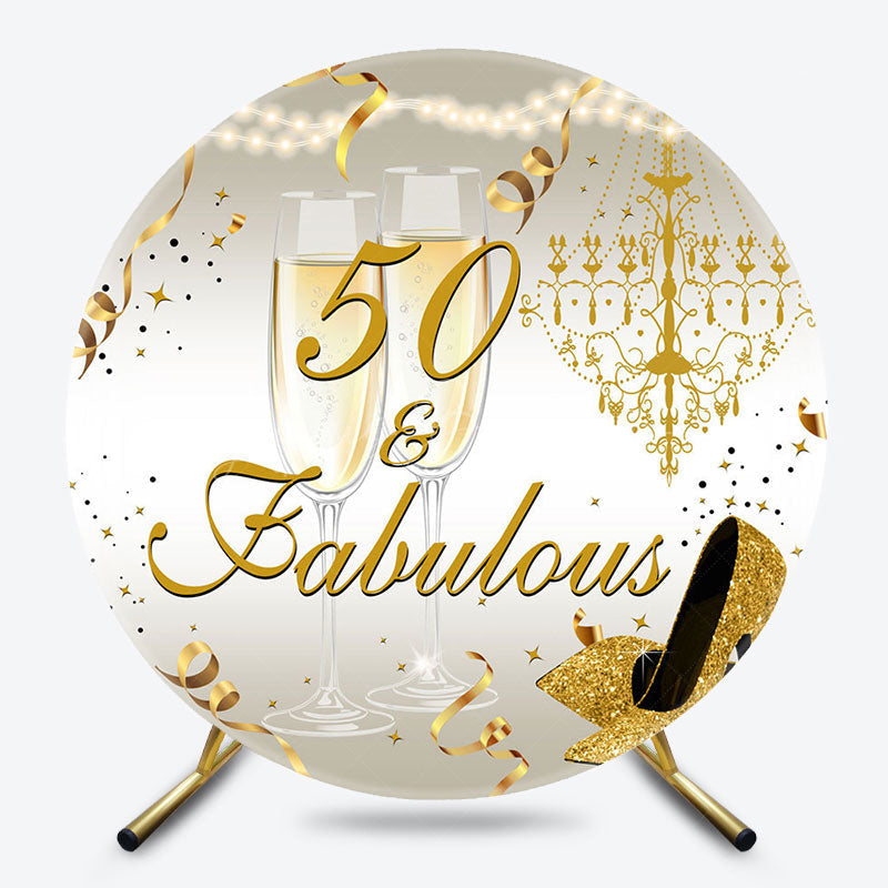 Lofaris Round Elegant Gold Highheels 50 Fabulous Backdrop