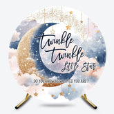 Lofaris Round Glitter Moonlight Twinkle Baby Shower Backdrop