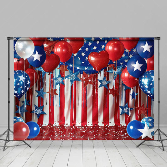 Lofaris Round Heart Shape Balloons Flags Cake Smash Backdrop